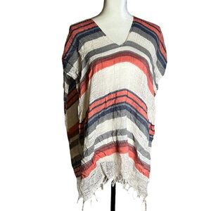Striped Knit Poncho